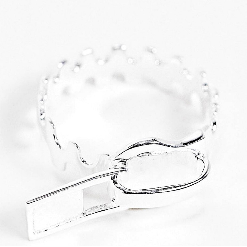 (NWT) Sterling Silver Zipper Ring - Picture 3 of 5